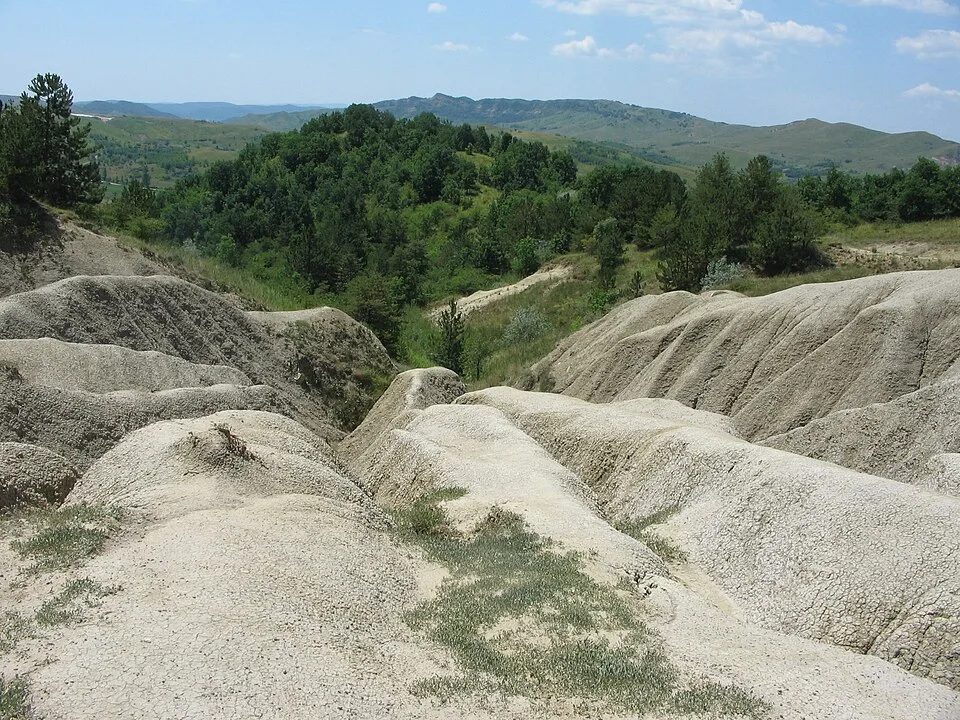 Berca context image 1: Landscape at the edge of the Berca Mud Volcanoes reservation.