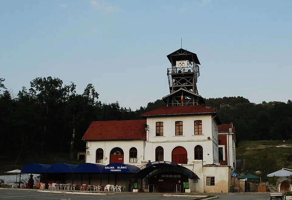 Entrance to the Unirea salt mine at Slănic